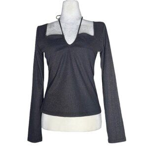 NWT A.N.A. Women's Charcoal Smoke Elegant Long Sleeve Top Size Medium